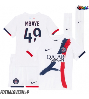 Paris Saint-Germain Ibrahim Mbaye #49 Dětské Venkovní Dres 2025-26 Krátký Rukáv (+ trenýrky)